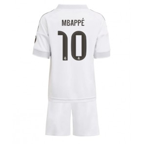 Real Madrid Kylian Mbappe #10 Primera Equipación Niños 2025-26 Manga Corta (+ Pantalones cortos)